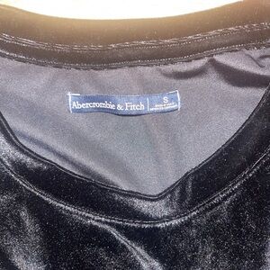 Abercrombie & Fitch Shiny Black Velvet Blouse